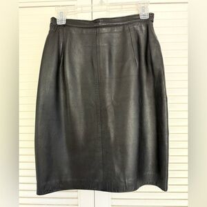 Black Leather Pencil Skirt - Sleek Professional Style